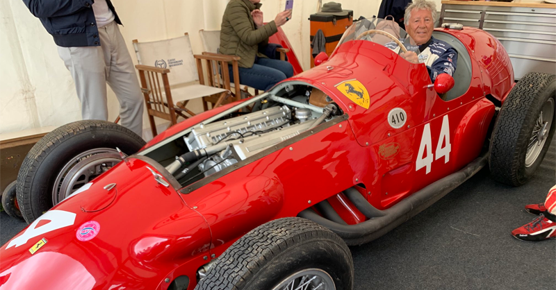 Mario Andretti got behind the wheel of legendary Ferrari car driven by Alberto Ascari
